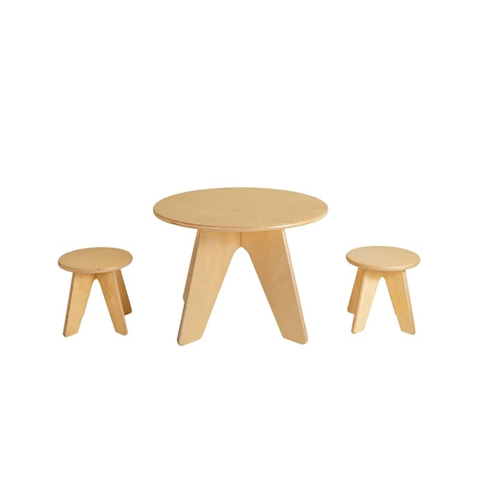 Little Colorado Modern Sodura Kids Table & Stools (2) Natural