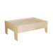 Little Colorado Play Table with Drawers in Wood Front Side View Natural