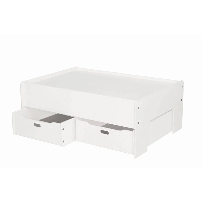 Little Colorado Play Table with Drawers in Wood White