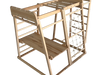 Montessori Indoor Playground with 7 Activities in Natural Wood
