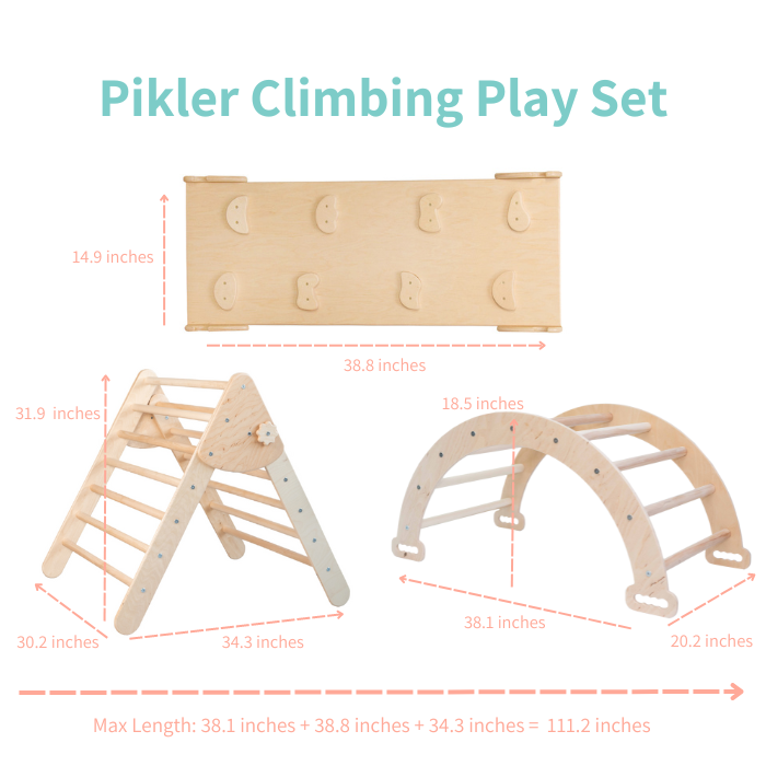 Foldable Pikler triangle + Arch + Slide - Large
