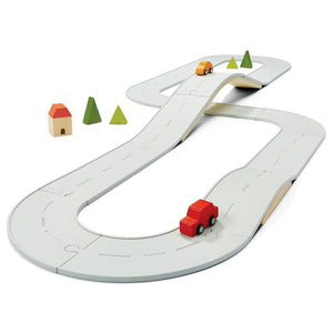 PlanToys Rubber Road & Rail Set – Large Front View