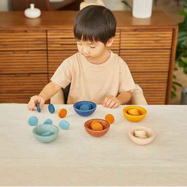 PlanToys Sort & Count Cups - Orchard Front View