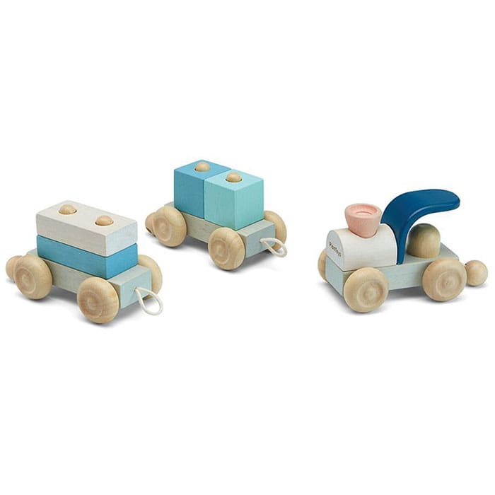 PlanToys Stacking Train Trio - Orchard Full View
