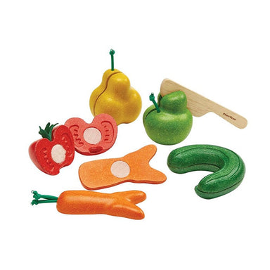 PlanToys Wonky Fruit & Vegetables Front View