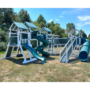 Star Swingset Lucky Star Playground in Vinyl Front View