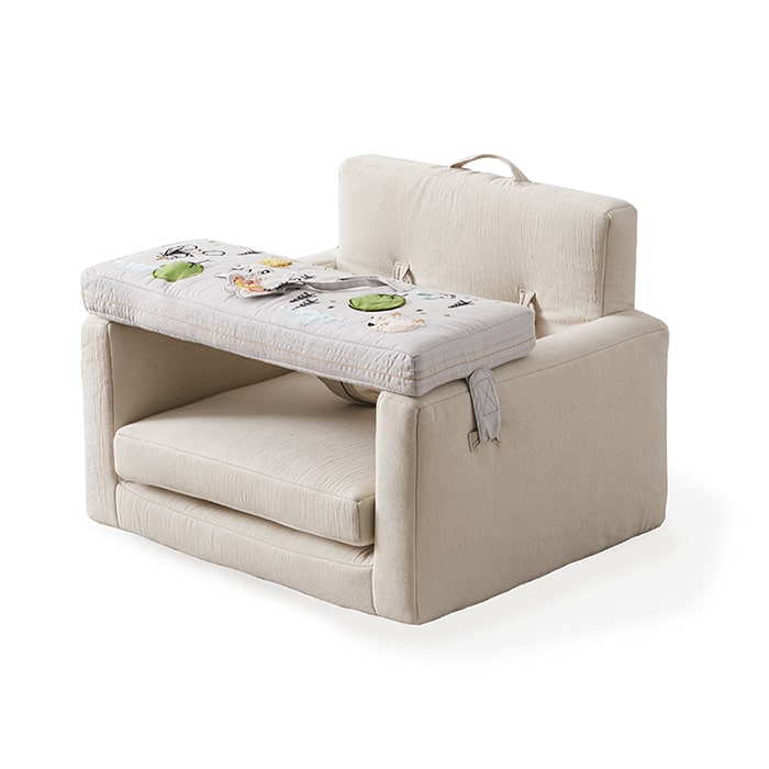 Wonder & Wise Baby Square Chair in Beige 3D View