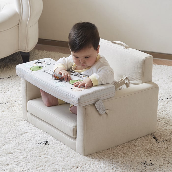 Wonder & Wise Baby Square Chair in Beige Baby Sitting
