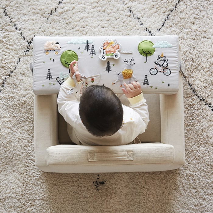 Wonder & Wise Baby Square Chair in Beige Top View