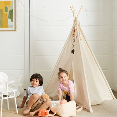 Wonder & Wise Everyday Beige Teepee With Kids Playing