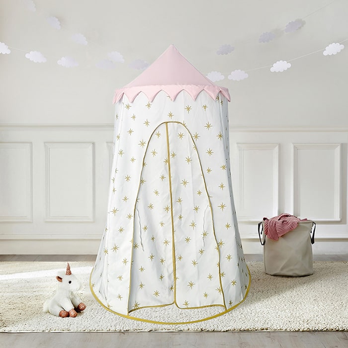 Wonder & Wise Gold Starburst Pop-Up Playhouse Front View Close