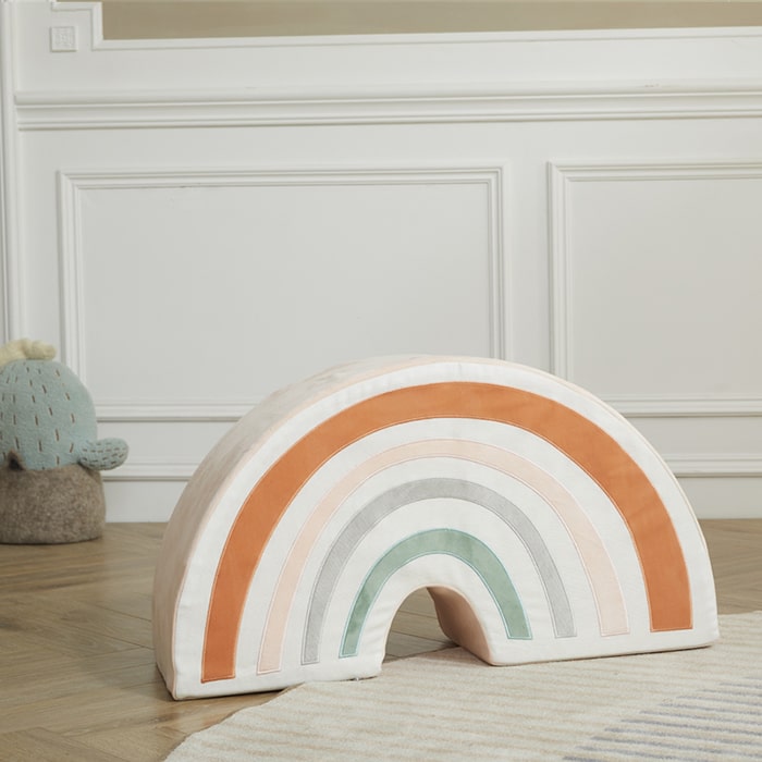 Wonder & Wise Rainbow Pouf Front View