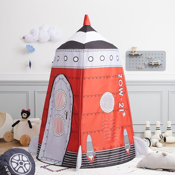 Wonder & Wise Rocket Pop-up Playhouse Front Side View