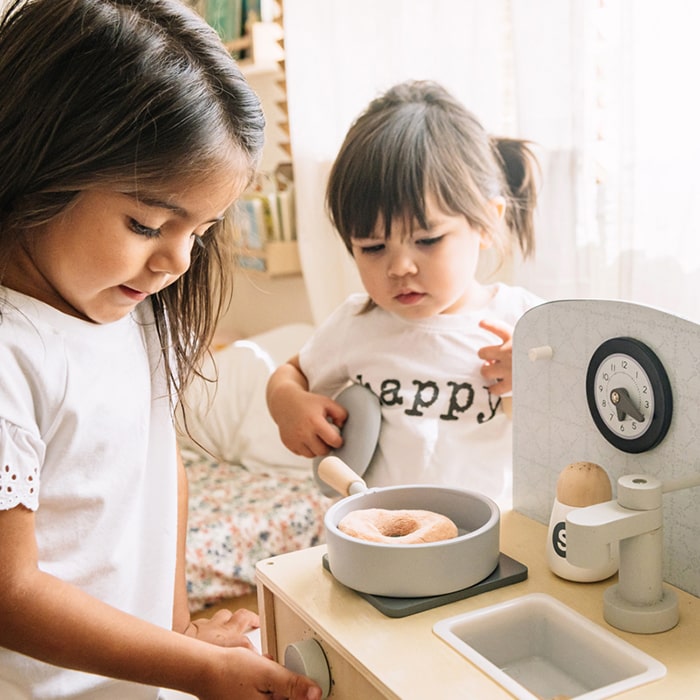 Wonder & Wise Table It Wooden Breakfast Play Food Playing