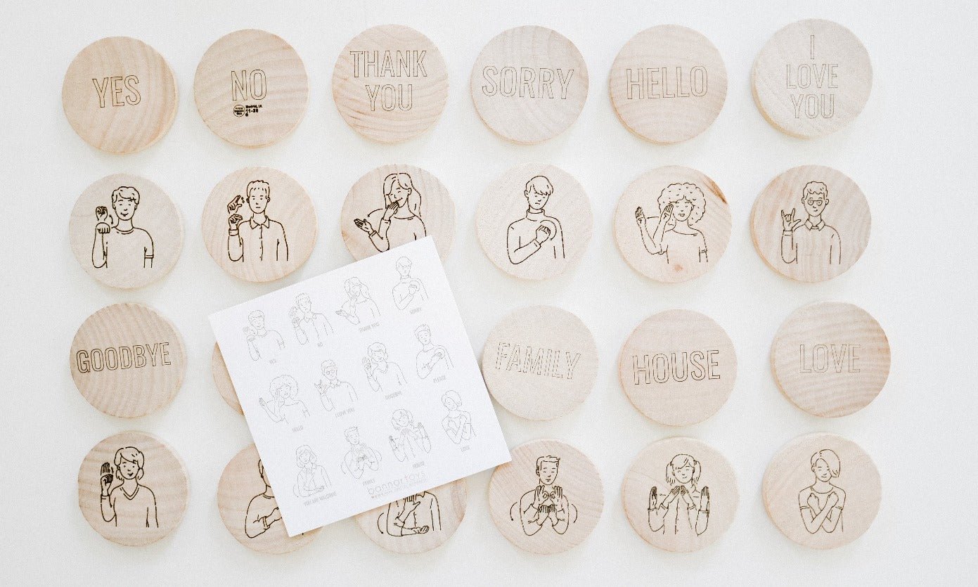 Bannor Toys ASL words matching tiles