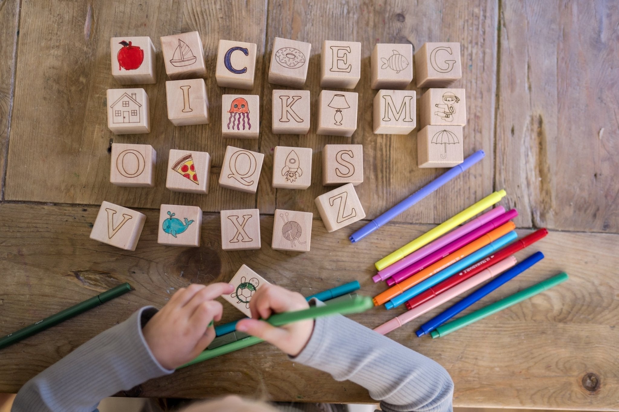 Bannor Toys Maple ABC Block Set